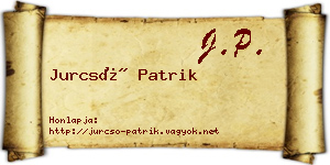 Jurcsó Patrik névjegykártya